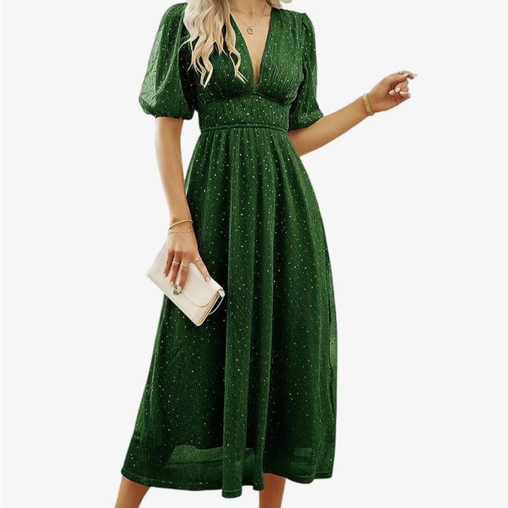 Sissyaki Women's Boho Floral Midi Dress Smocked Beach Flowy Dress